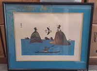 Full view of framed print showing artwork, mat and frame