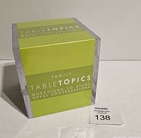 Front view of TableTopics Family edition cube