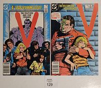 Front covers of both V comic books issues 1 and 2