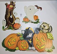 All three Halloween die-cuts displayed together