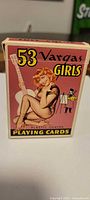 Box front showing title 53 Vargas Girls Playing Cards