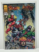 Front view of Spawn/Wildcats #1 comic in bag and board