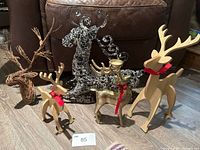 Group shot of all five reindeer decorations