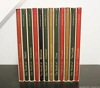 Front view of all 12 Time-Life Library of Art volumes in slipcases, standing upright