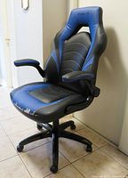 Front angled view showing chair design and wear