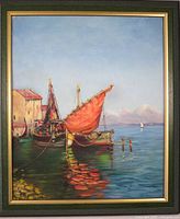 Framed oil painting full view