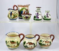 Group shot of all eight Torquay Motto Ware pieces