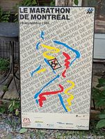 Full view of framed poster showing graphics and text