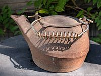 Front angled view showing spout, lid and coiled spring handle