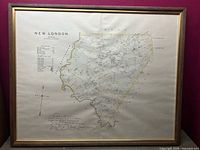 Full view of framed 1883 New London Township map