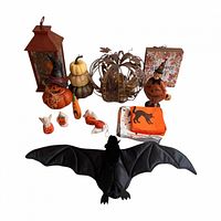 Group shot of all fall and Halloween decorations