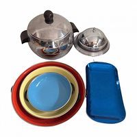 Group shot of all cookware and serveware pieces