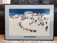 Full view of framed Rie Muñoz print showing artwork, frame and mat