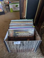 Front of box showing Brahms Double Concerto LP and portion of remaining records