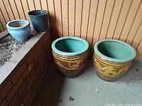 Group shot of all four pots