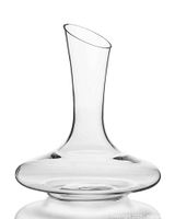 Full view of clear crystal wine decanter showing shape