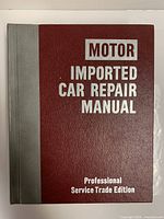 Front cover of Motor Imported Car Repair Manual