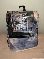 Folded NHL fleece sherpa blanket in retail packaging showing front artwork.