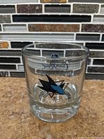 Front view showing San Jose Sharks logo on glass