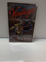 Front view of sealed tin sign