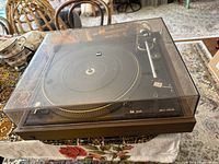 Turntable with dust cover in place