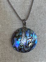 Full view of abalone shell pendant necklace