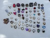 full lot overhead view displaying variety of rings