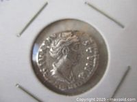 Obverse of silver denarius showing portrait and legend