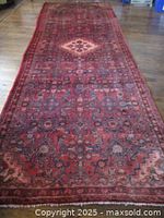 Full view of the wool Persian Hamdan runner