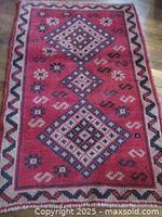 Full view of rug showing entire design and border