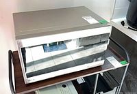 Front and top view of LG stainless countertop microwave