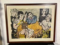 Full view of framed print showing artwork, mat and frame