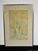 Full view of framed, matted Lionel Willis watercolor painting