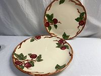 Both Franciscan Apple plates front view