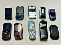 All ten phones front view