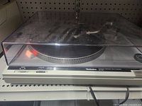 Full view Technics SL-B2 turntable with dust cover closed