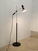 Full view of floor lamp illuminated