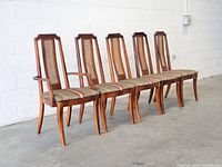 Front angled view of all five chairs