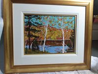 Front view of framed painting