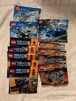 Group shot of all 12 sealed LEGO polybags
