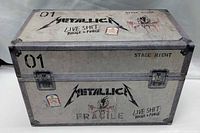 Closed road-case style box exterior showing graphics and numbering