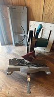 Front view of Makita miter saw and separate table component
