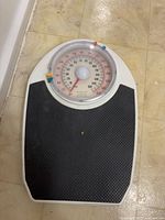 Top view showing entire Salter 145 scale with dial, platform and memory markers