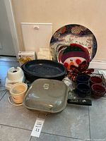 All items grouped together on floor