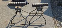 Two adjustable Iron Horse outfeed roller stands full view