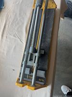 Top view of WorkForce tile cutter showing rails and base