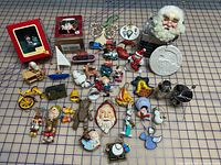 All ornaments laid out on grid mat