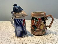 Front view of both steins