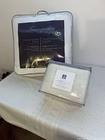 Duvet and sheet set packaged