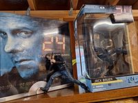 Sealed DVD board game, loose Jack Bauer figure, sealed boxed Jack Bauer figure displayed